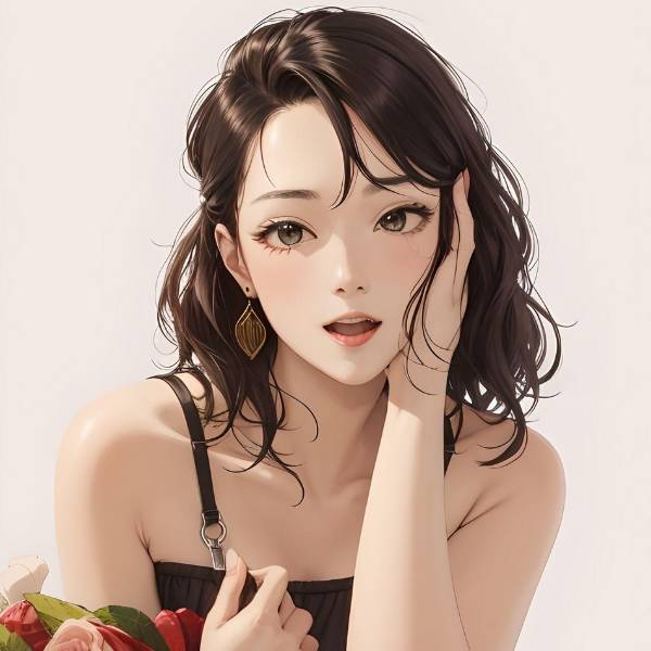 female ai selfie in the anime style