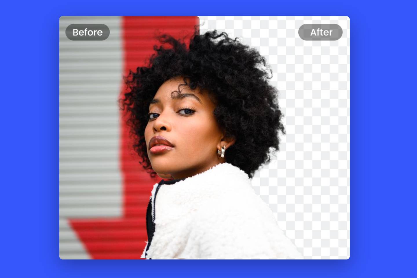 Comparaison avant et après de l’image détourée