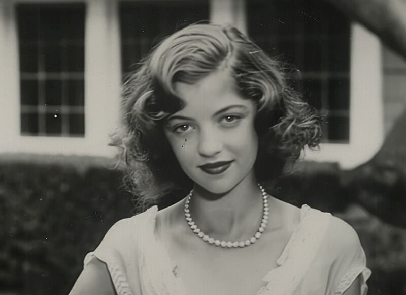 Black and white portrait of a woman