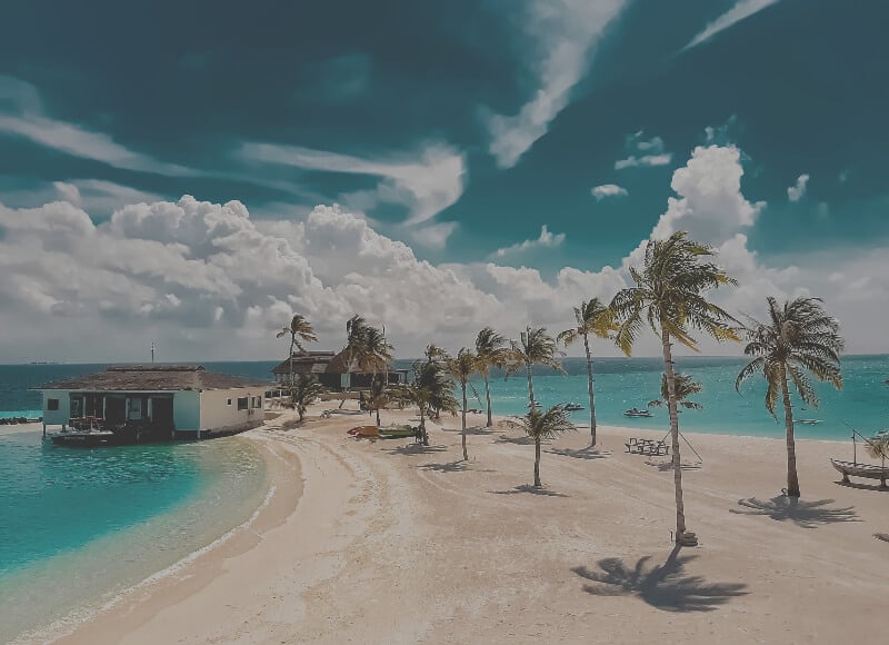 Dimly lit beach image