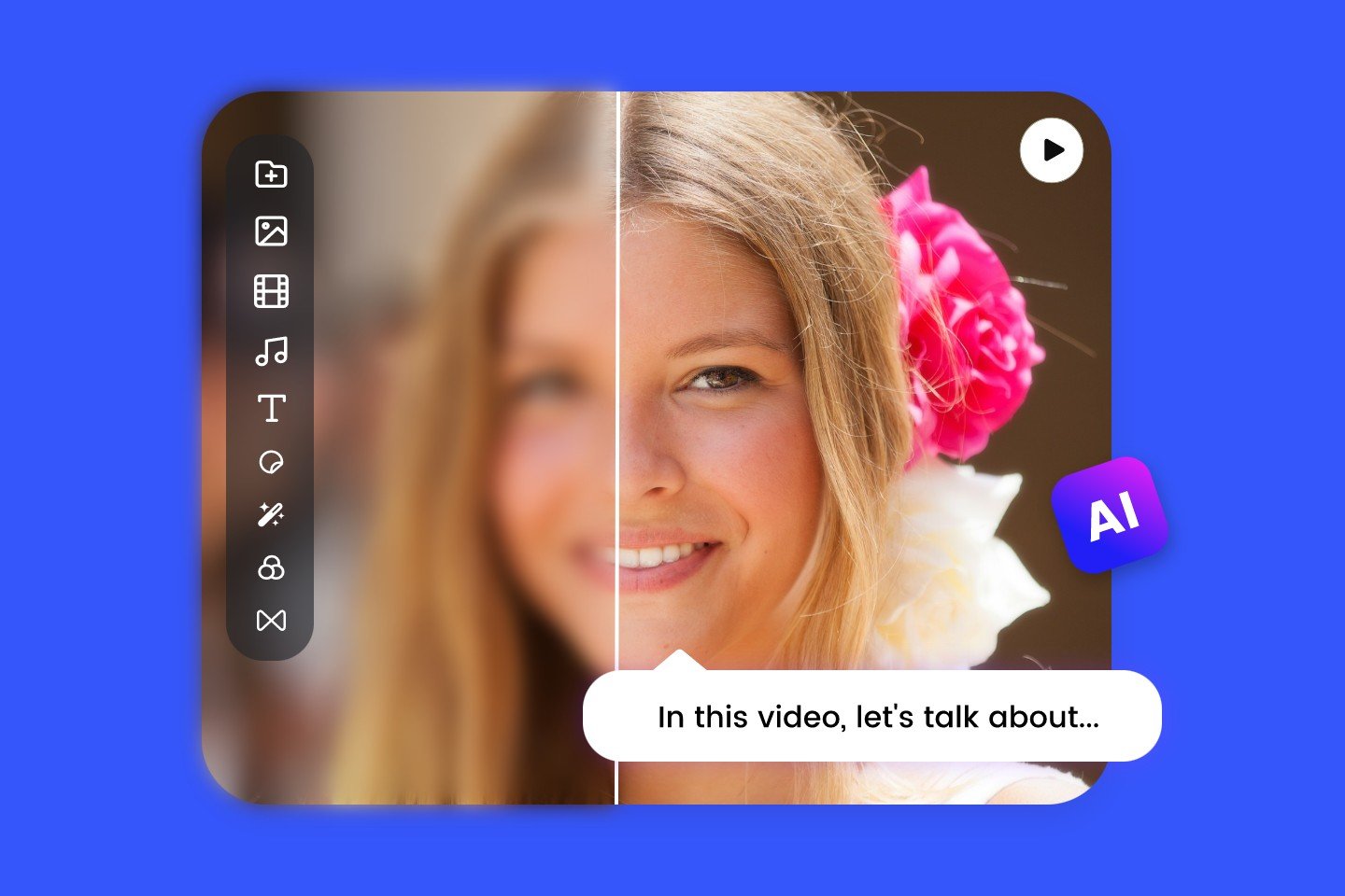 オンラインAIビデオエディターのための女性ビデオ編集
