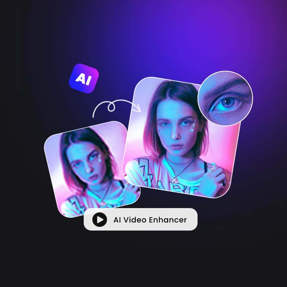 make a clip of blurry young girl high quality and fix the details with AI vidoe enhancer