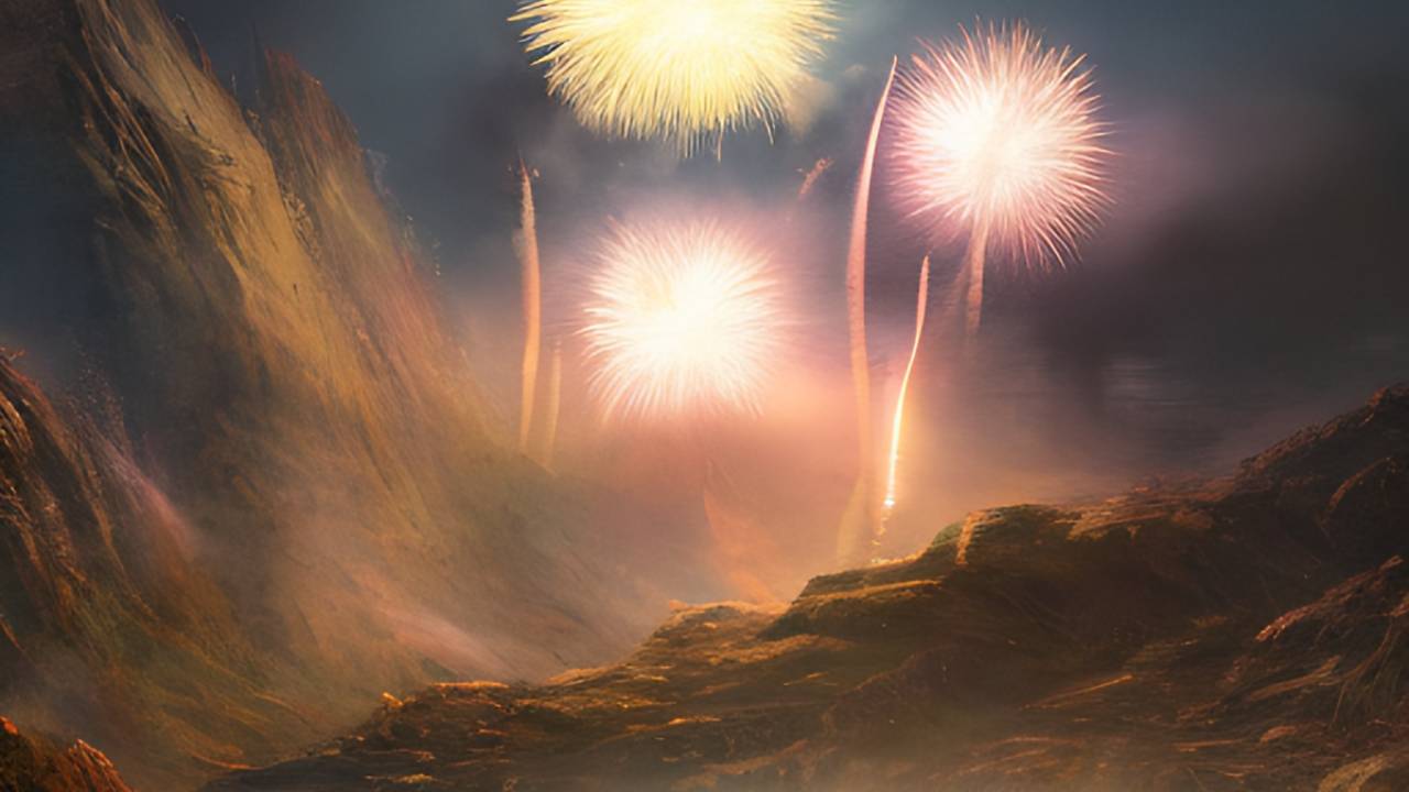 firework valley landscape