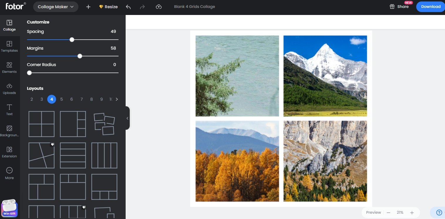 make a photo collage with fotor photo editor