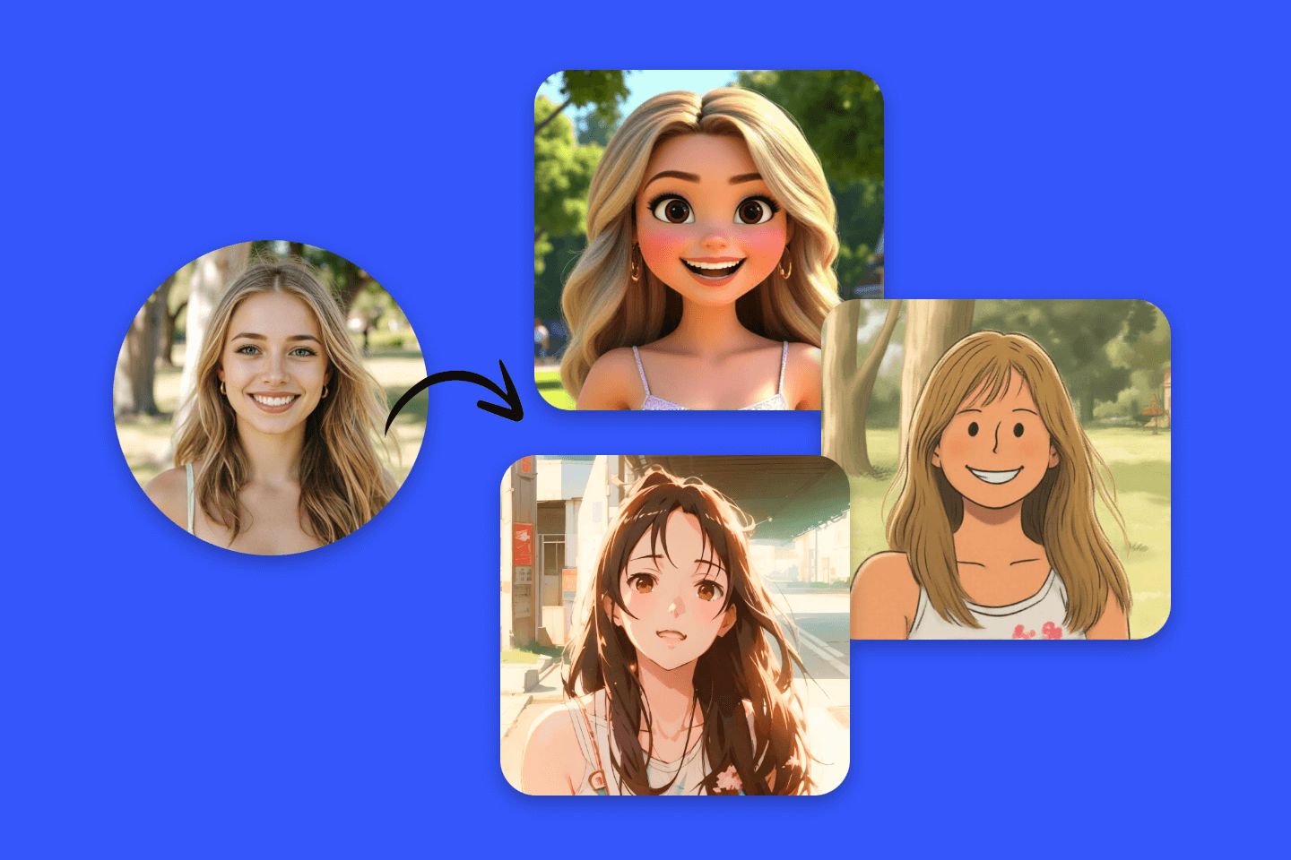 Transformer photo en cartoon en ligne pour trois effets avec le filtre cartoon de Fotor