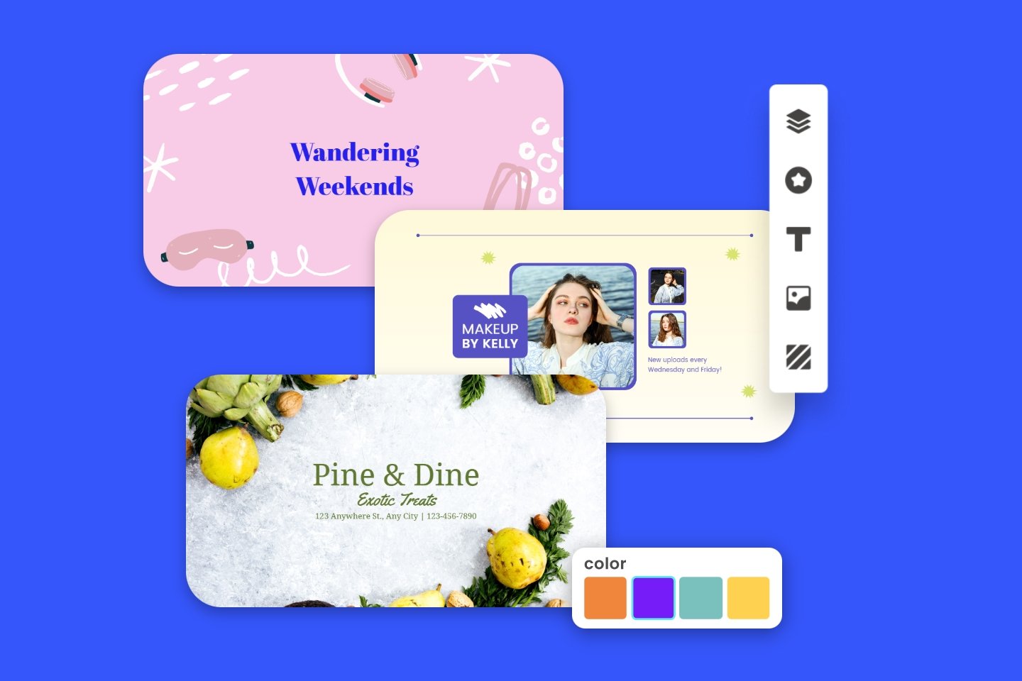 youtube banner maker feature page banner with three editable fotor youtube banner templates